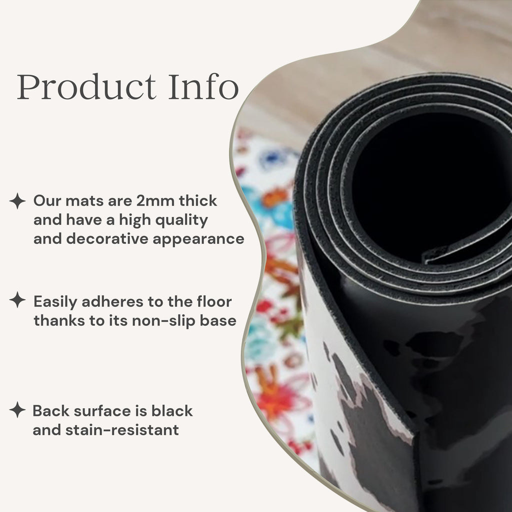 Ergonomic Desk Chair Mat: Non-Slip Floor Protector - Birds Design