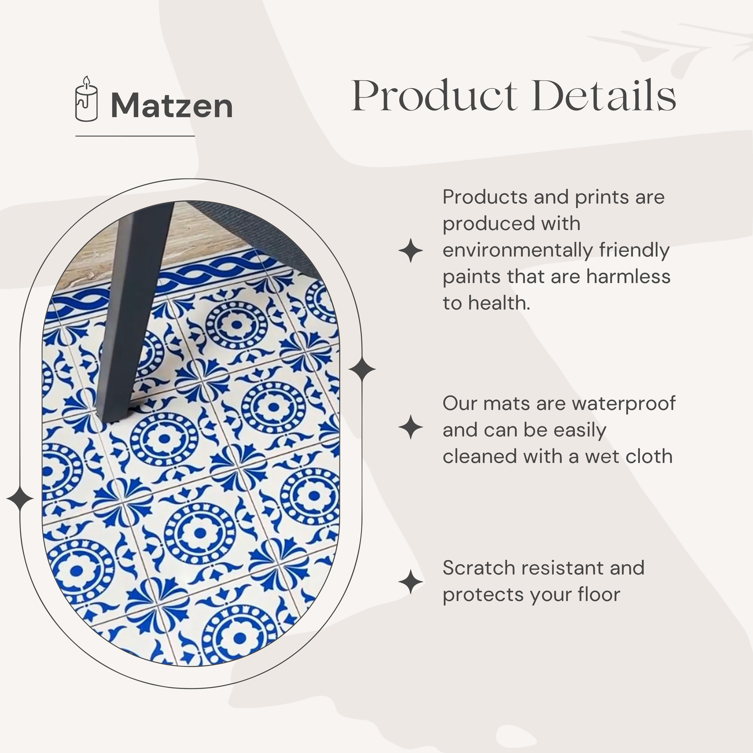 Geometric Chair Mat: Minimalist Anti-Slip Office Floor Protector