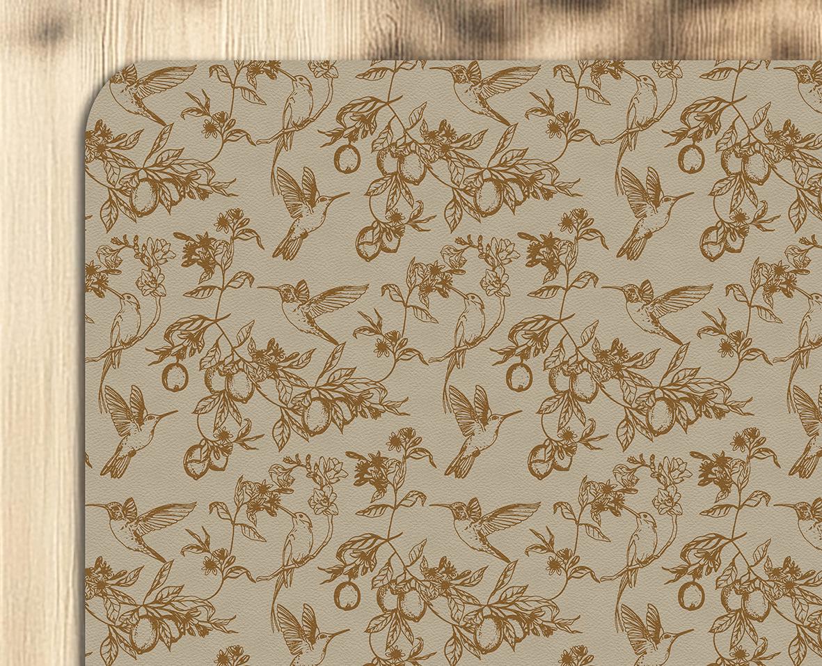 Ergonomic Desk Chair Mat: Non-Slip Floor Protector - Birds Design