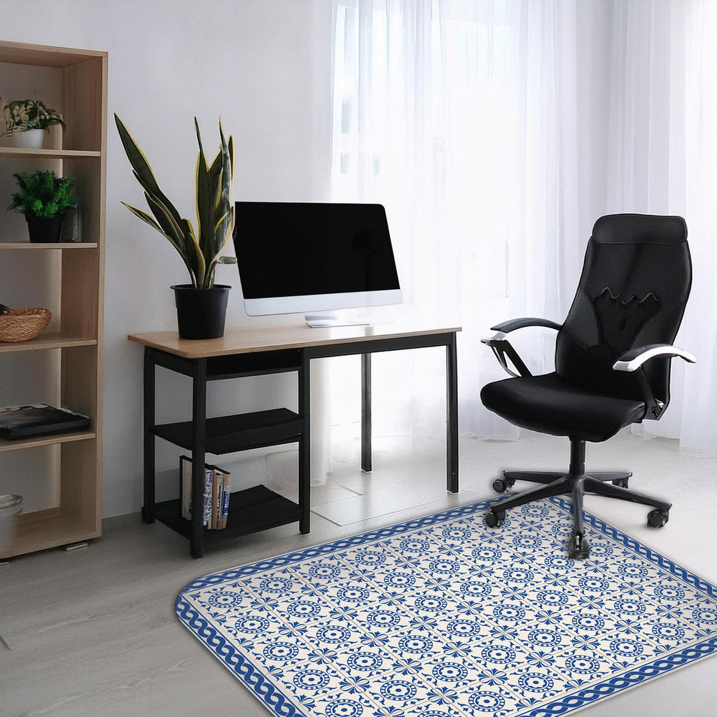 Printed Office Chair Mat: Non-Slip Floor Protector, Pet & Kid Friendly