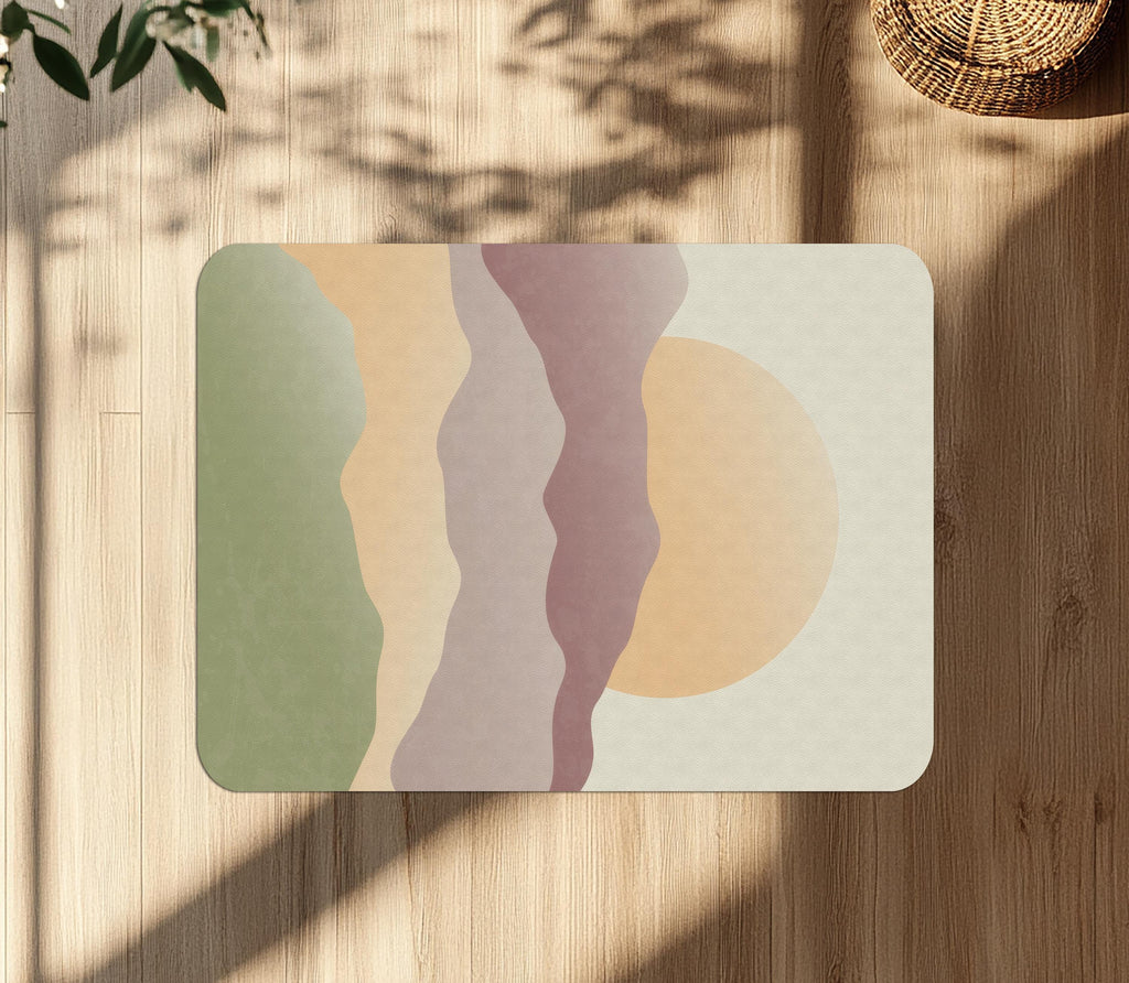 Boho Sunset Landscape Chair Mat: Modern Home Office Floor Protector