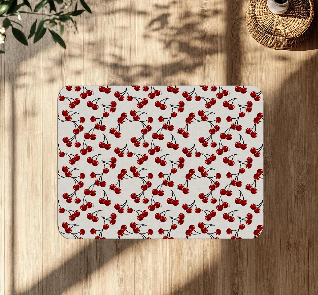 Cherry Print Chair Mat: Fun Red Fruit Floor Protector