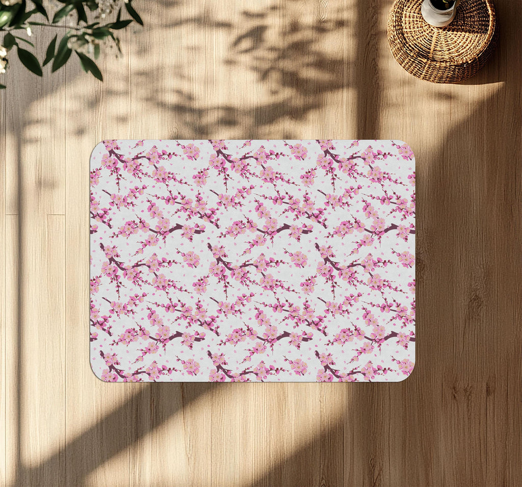 Sakura Cherry Blossom Chair Mat: Japanese Floral Office Decor