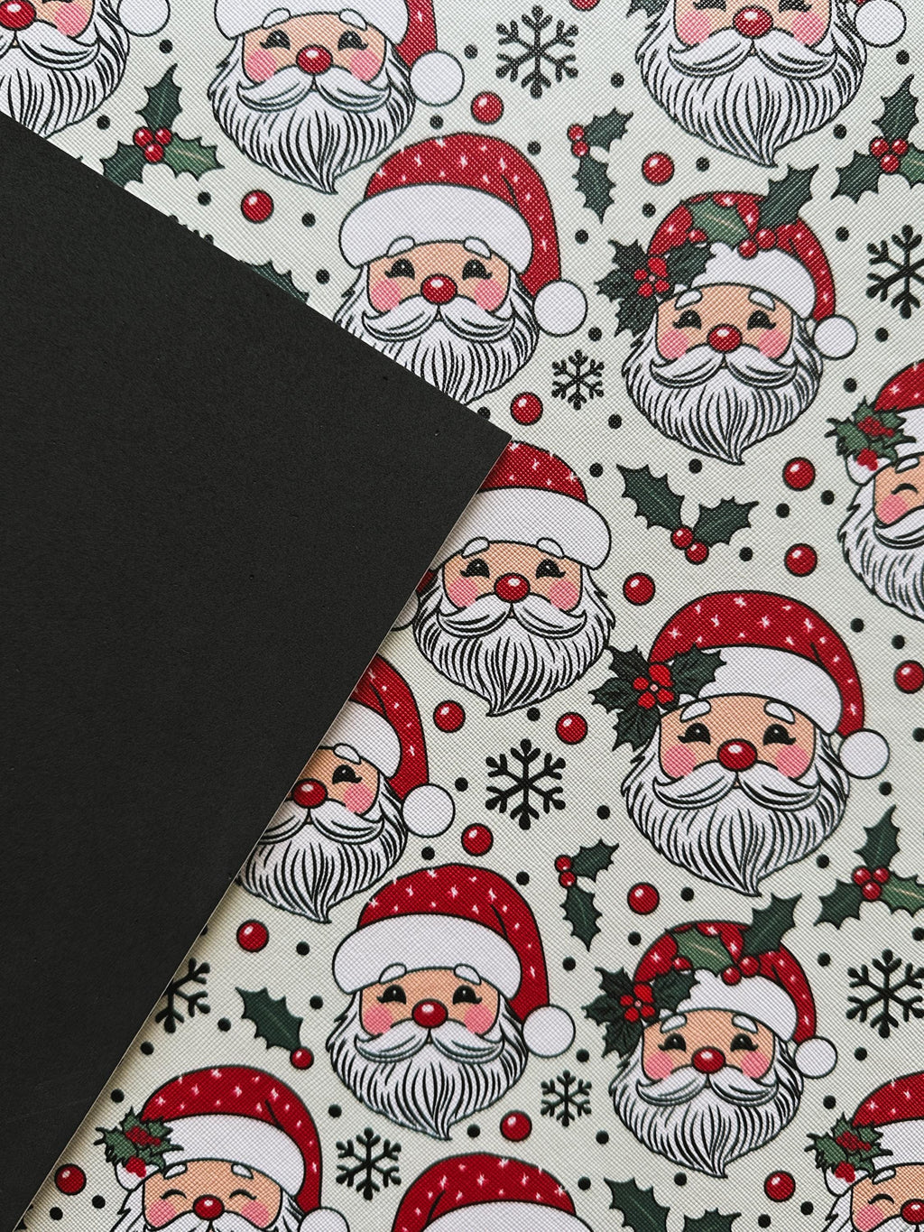 Santa Claus Christmas Placemat: Waterproof PU Leather Holiday Decor