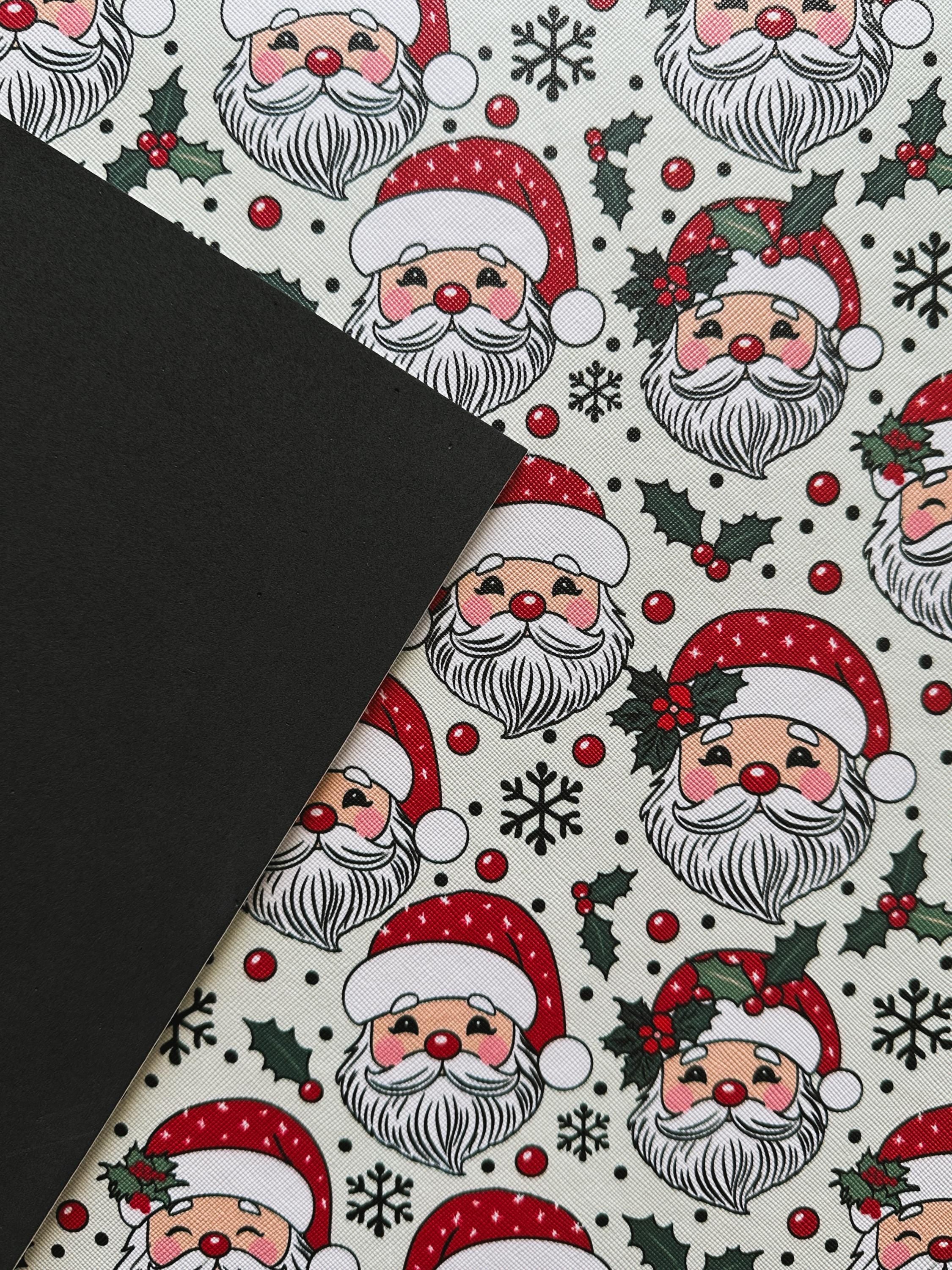 Santa Claus Christmas Placemat: Waterproof PU Leather Holiday Decor