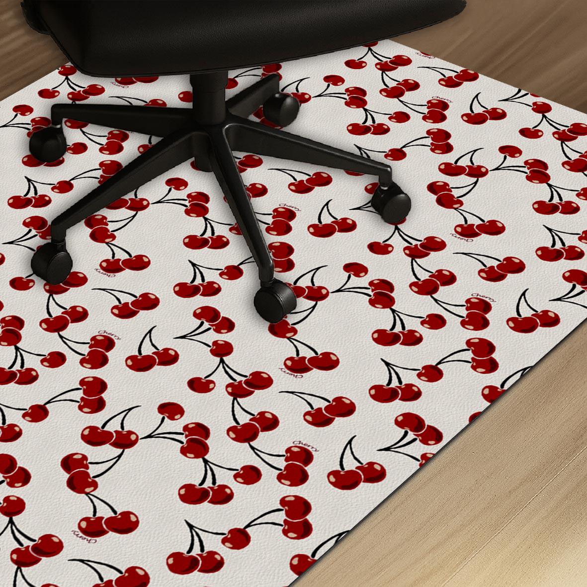 Cherry Print Chair Mat: Fun Red Fruit Floor Protector