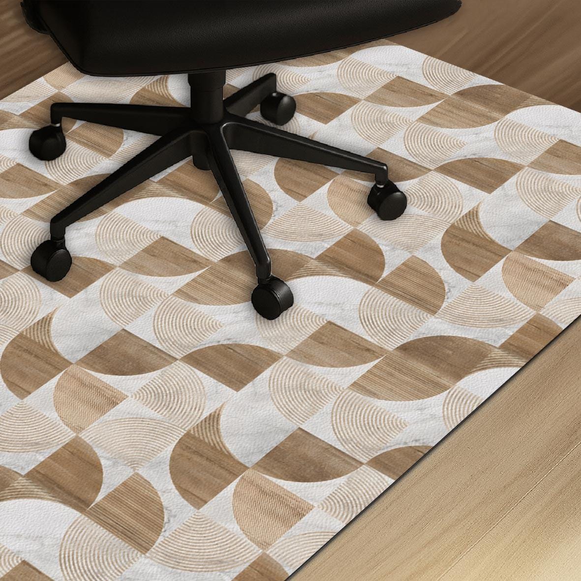 Geometric Chair Mat: Minimalist Anti-Slip Office Floor Protector