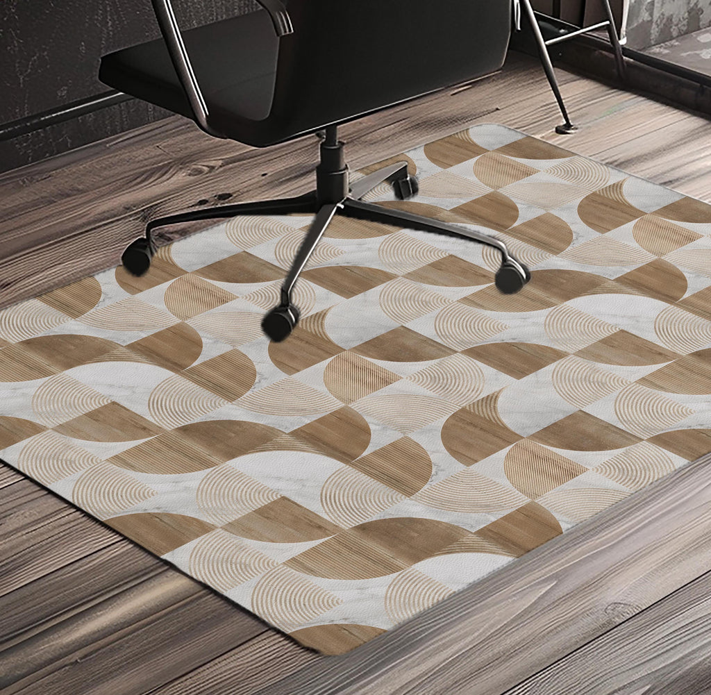 Geometric Chair Mat: Minimalist Anti-Slip Office Floor Protector