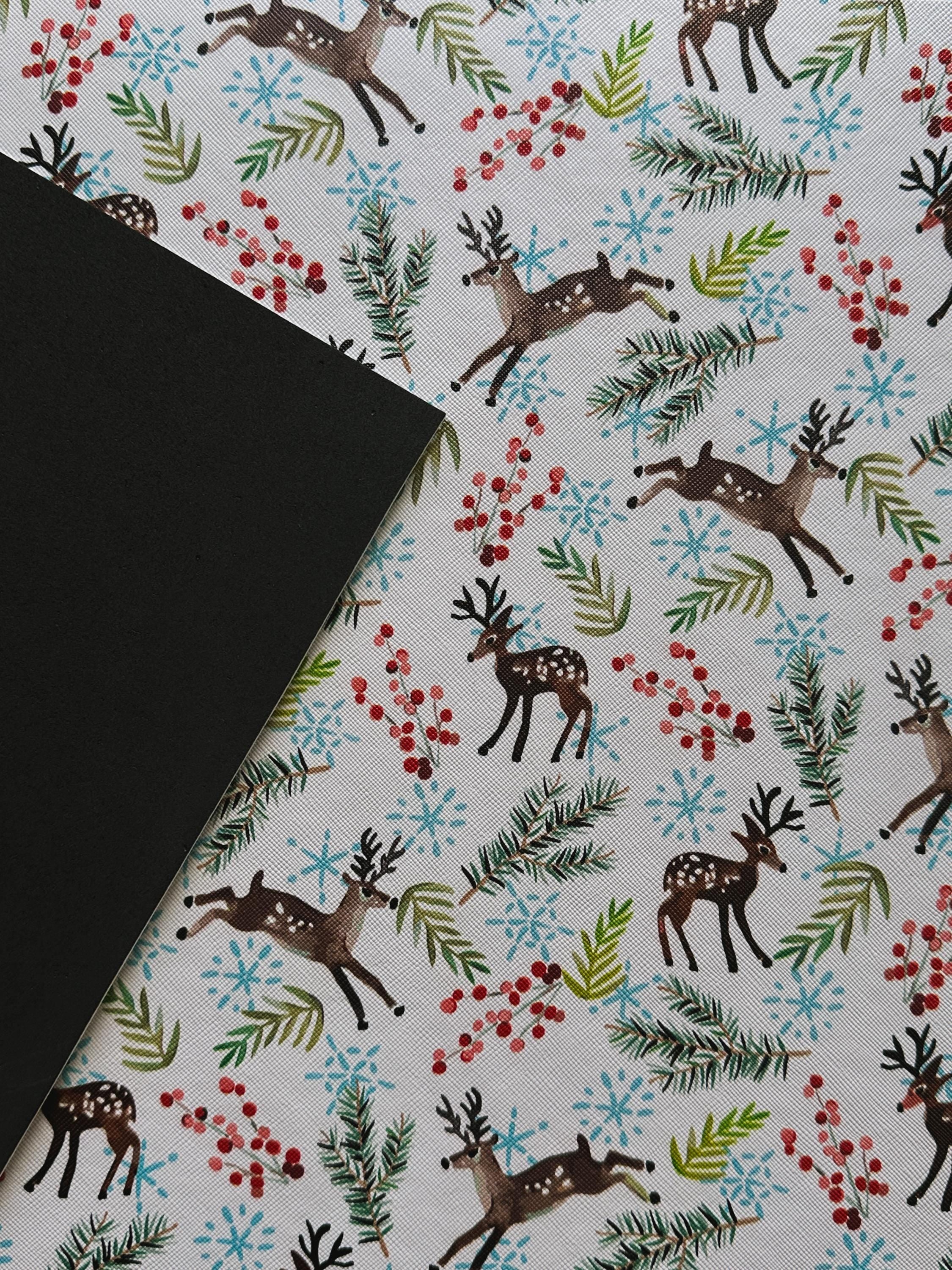 Reindeer Christmas Placemat: Waterproof PU Leather Holiday Table Decor