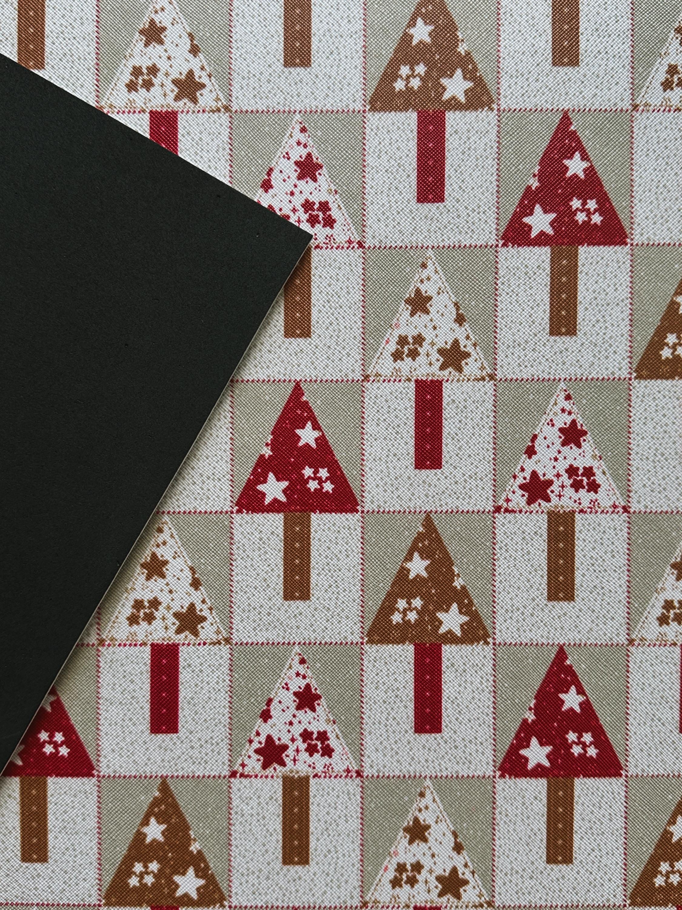 Scandi Christmas Tree Placemat: Waterproof PU Leather Holiday Table Mat