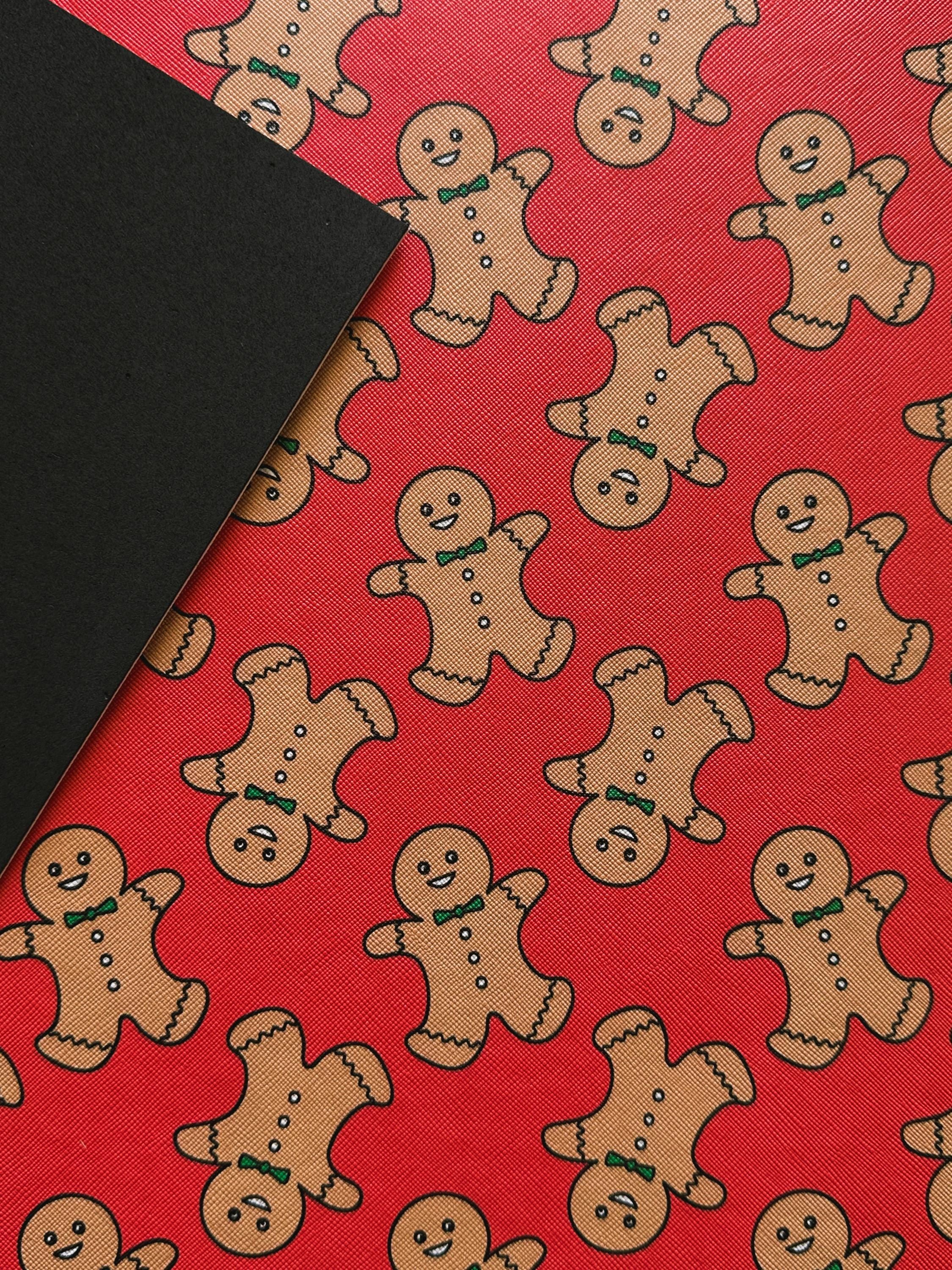 Gingerbread Man Christmas Placemat: Waterproof Faux Leather Holiday Decor
