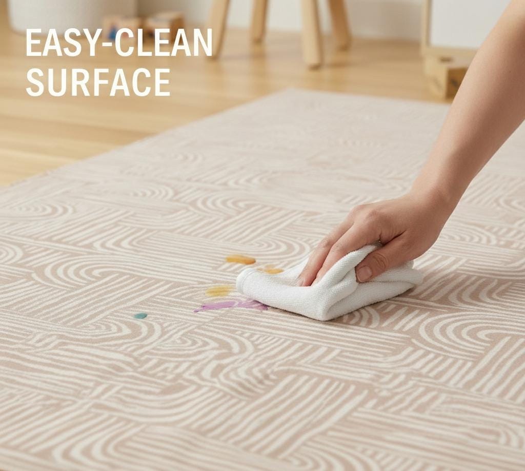 City Road Map Play Mat: PU Leather Car Rug for Kids